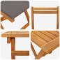 Preview: 5-teiliges faltbares Bistro Set mit Kissen aus solidem Akazienholz