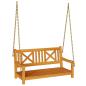 Preview: 2-Sitzer Garten Schwingbank 110x56x58 cm aus solidem Akazienholz