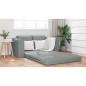 Preview: Boden-Sofa-Bett 2-in-1 Hellgrau 148x71x83 cm Gewebe