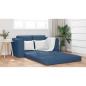 Preview: Boden-Schlafsofa 2-in-1 Blau 148x71x83 cm Stoff
