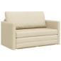 Preview: Boden-Sofabett 2-in-1 Creme 124x71x78 cm Stoff