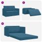 Preview: ARDEBO.de - Fußbodensofa 2-in-1 Blau 124x204x61 cm Samt