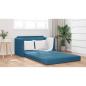 Preview: Fußbodensofa 2-in-1 Blau 124x204x61 cm Samt