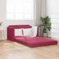 Preview: ARDEBO.de - Boden Sofa Bett 2-in-1 Weinrot 124x204x61 cm Samt