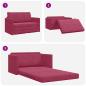 Preview: Boden Sofa Bett 2-in-1 Weinrot 124x204x61 cm Samt