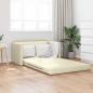 Preview: ARDEBO.de - Boden-Sofa-Bett 2-in-1 Creme 124x71x78 cm Kunstleder