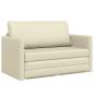 Preview: Boden-Sofa-Bett 2-in-1 Creme 124x71x78 cm Kunstleder