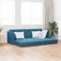 Preview: ARDEBO.de - Boden-Sofa-Bett 2-in-1 Blau 213x144x60 cm Samt
