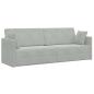 Preview: Boden-Sofa-Bett 2-in-1 Hellgrau 213x144x60 cm