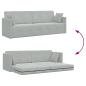 Preview: Boden-Sofa-Bett 2-in-1 Hellgrau 213x144x60 cm