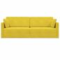 Preview: ARDEBO.de - Boden-Sofabett 2-in-1 Gelb 213x144x60 cm Velvet