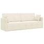 Preview: ARDEBO.de - Boden-Sofa-Bett 2-in-1 Creme 213x144x60 cm Velvet