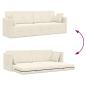 Preview: Boden-Sofa-Bett 2-in-1 Creme 213x144x60 cm Velvet
