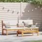 Preview: ARDEBO.de - Sonnenliege 3-in-1 mit cremefarbenen Kissen aus solidem Akazienholz