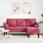 Preview: ARDEBO.de - 3-Sitzer Sofa mit Chaise L-förmig Weinrot 160 cm Samt