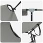 Preview: Faltbare Sonnenliege mit Sonnendach Grau 600D Oxfordstoff