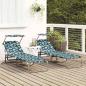 Preview: Klappbare Sonnenliegen 2 Stk mit Sonnenschutz Blattmuster 600D Oxford Stoff
