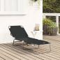 Preview: Klappbare Sonnenliege Tragbar Schwarz 600D Oxford-Gewebe