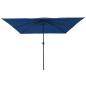 Preview: Quadrat Gartenparasol 295x245 cm Azurblau