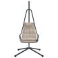 Preview: Hängesessel mit Ständer und Kissen Taupe Stahl