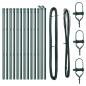 Preview: Zaunpfosten 13 Stück Grün Ø32 mm 100 cm Galvanisiertes Stahl