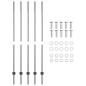 Preview: Eingebetteter Zaunpfosten 5 Stk. Grau 200 cm
