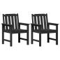 Preview: Garten-Essstühle 2 Stück Schwarz HDPE