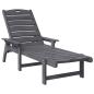 Preview: Sonnenliege Hellgrau 53x162x98.5 cm HDPE