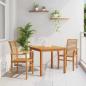 Preview: ARDEBO.de - Stapelbarer Gartenstuhl 2 Stück Massivholz Teak