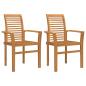 Preview: Stapelbarer Gartenstuhl 2 Stück Massivholz Teak