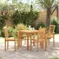 Preview: ARDEBO.de - Stapelbarer Gartensessel 4 Stück Massivholz Teak