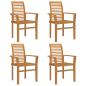 Preview: Stapelbarer Gartensessel 4 Stück Massivholz Teak