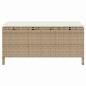 Preview: 3-teiliges Garten-Esstischset mit Kissen in Beige, Poly-Rattan, Akazie