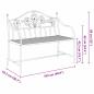 Preview: Gartenbank Weiß Metall 104 x 52,5 x 89 cm Robust und langlebig