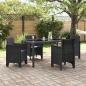 Preview: Gartenstühle mit Kissen 4 Stück Anthrazit Poly-Rattan