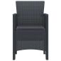 Preview: Gartenstühle mit Kissen 4 Stück Anthrazit Poly-Rattan