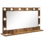 Preview: Schminkspiegel Alter Holz-Look Holz, Glas 80 x 45 x 18 cm Spiegel