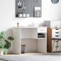 Preview: ARDEBO.de - Tisch mit Stauraum Weiß 90x49.5x75 cm Holzwerkstoff