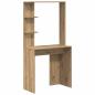 Preview: Eichen-Schreibtisch Eiche Artisan Holzwerkstoff Standard Regal