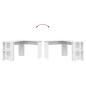 Preview: Weißer Eckschreibtisch Weiß Holzwerkstoff Groß Stauraum