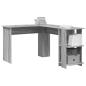Preview: Grauer Eckschreibtisch Grau Sonoma MDF Standard