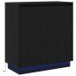 Preview: LED Sideboard Schwarz Eiche 71x34,5x75 cm Holzwerkstoff