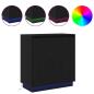 Preview: LED Sideboard Schwarz Eiche 71x34,5x75 cm Holzwerkstoff