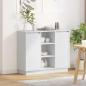 Preview: ARDEBO.de - Sideboard mit LED Weiß 90x32x75 cm aus Holzwerkstoff