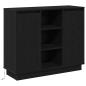Preview: Sideboard mit LED Schwarz Eiche 90x32x75 cm Holzwerkstoff