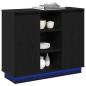 Preview: Sideboard mit LED Schwarz Eiche 90x32x75 cm Holzwerkstoff