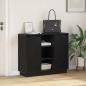 Preview: Sideboard mit LED Schwarz Eiche 90x32x75 cm Holzwerkstoff