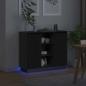 Preview: Sideboard mit LED Schwarz Eiche 90x32x75 cm Holzwerkstoff
