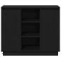 Preview: Sideboard mit LED Schwarz Eiche 90x32x75 cm Holzwerkstoff