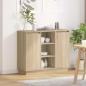 Preview: ARDEBO.de - Sideboard mit LED Sonoma Eiche 90x32x75 cm aus Holzwerkstoff